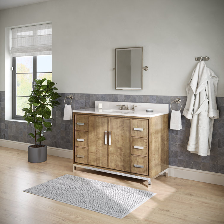 Westin 48" Lustrous Walnut Freestanding Single Bathroom Vanity with Quartz Top