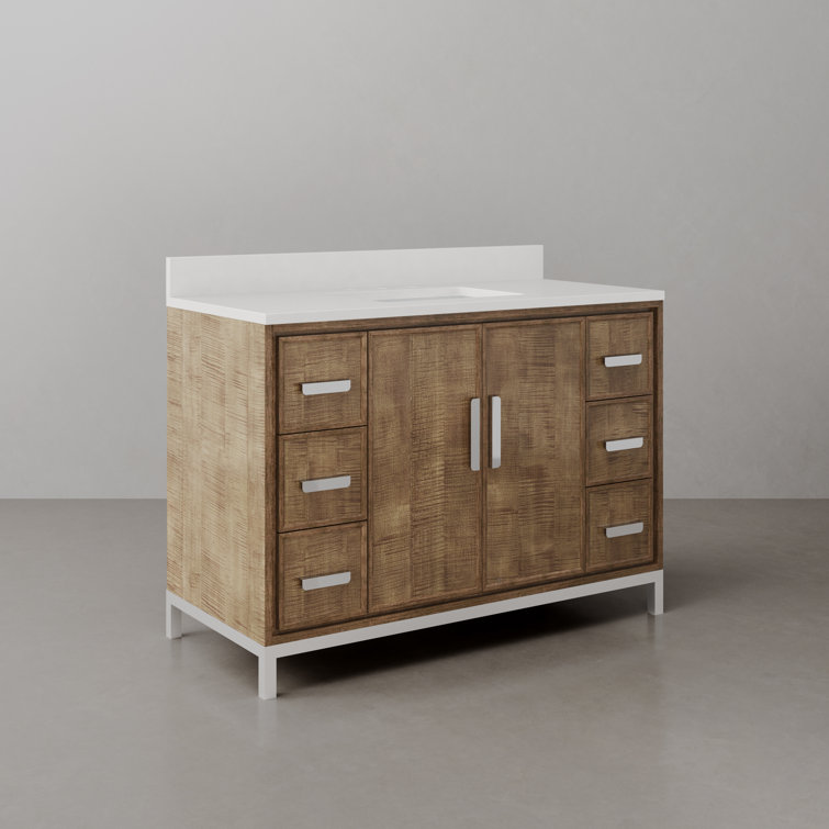 Westin 48" Lustrous Walnut Freestanding Single Bathroom Vanity with Quartz Top