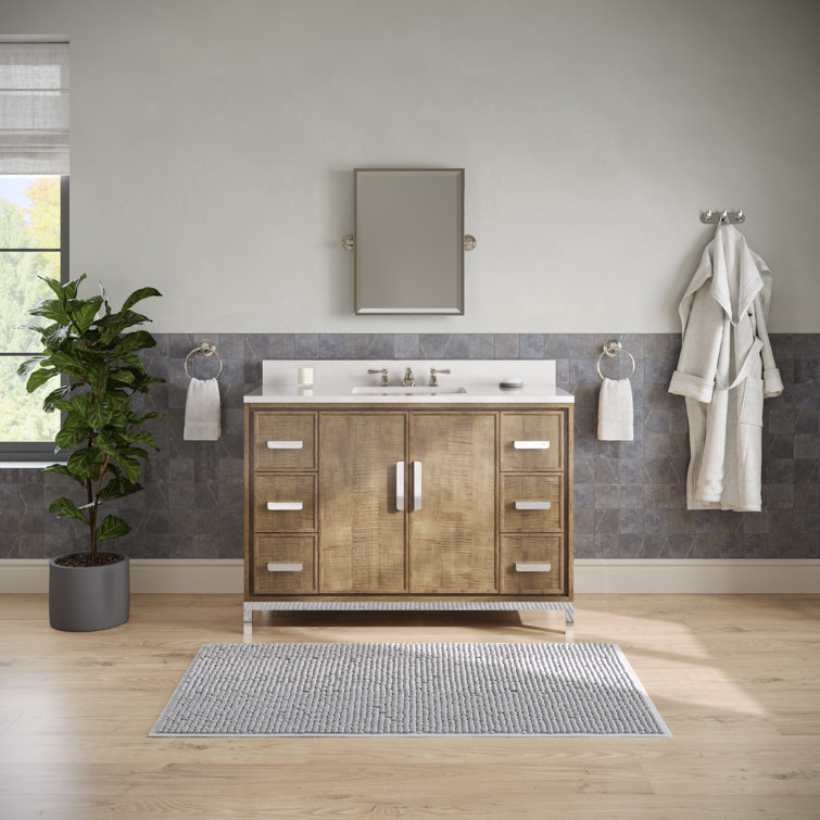 Westin 48" Lustrous Walnut Freestanding Single Bathroom Vanity with Quartz Top