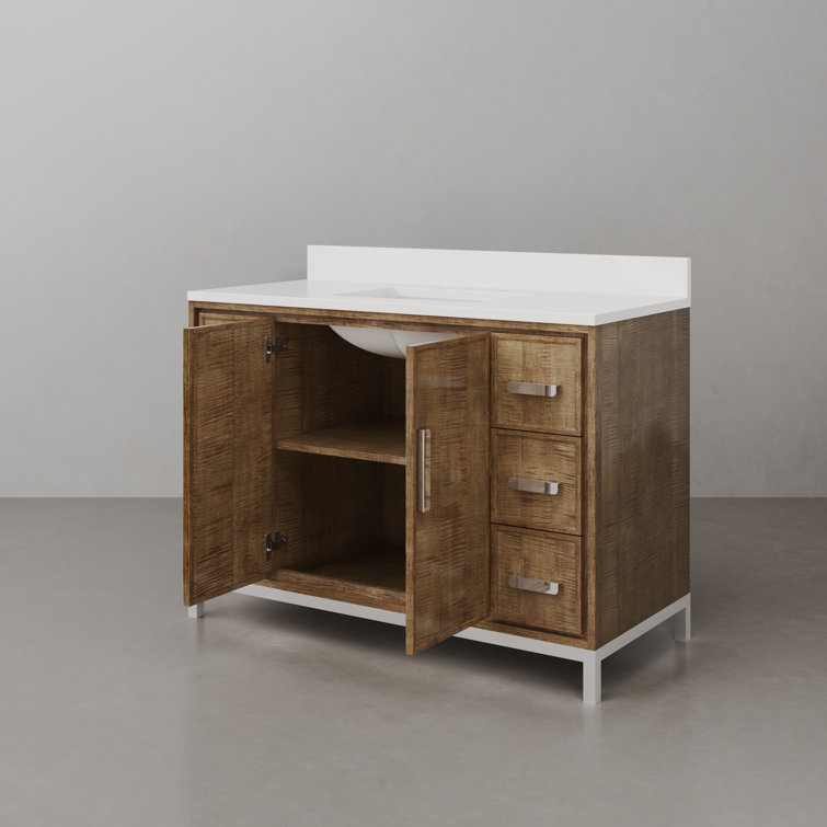 Westin 48" Lustrous Walnut Freestanding Single Bathroom Vanity with Quartz Top