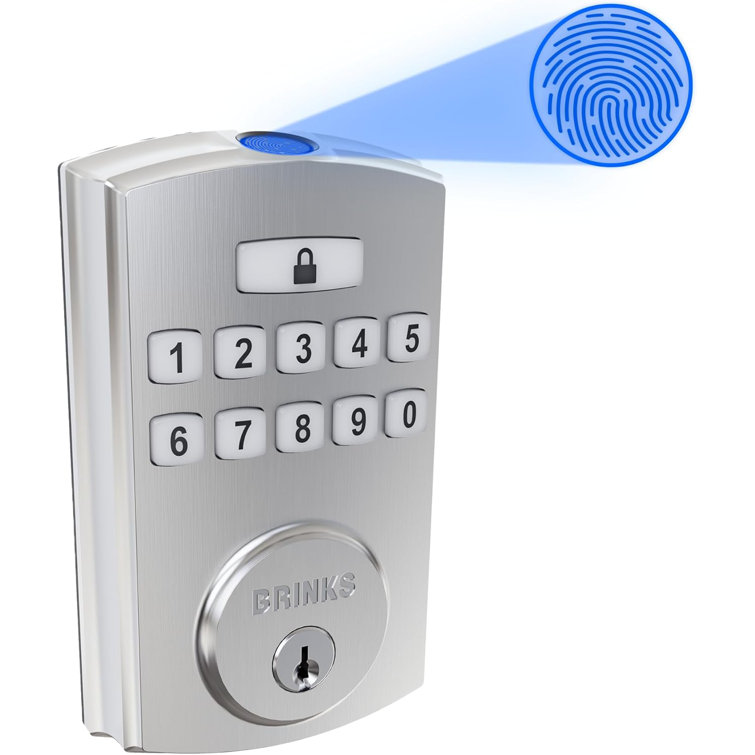 Satin Nickel Electronic Keypad Fingerprint Door Lock