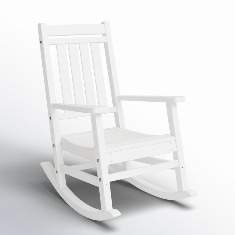 White Polywood Estate Rocking Chair with Arms
