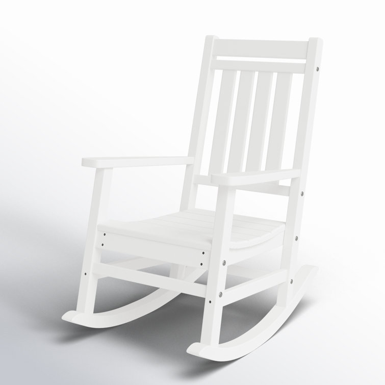 White Polywood Estate Rocking Chair with Arms