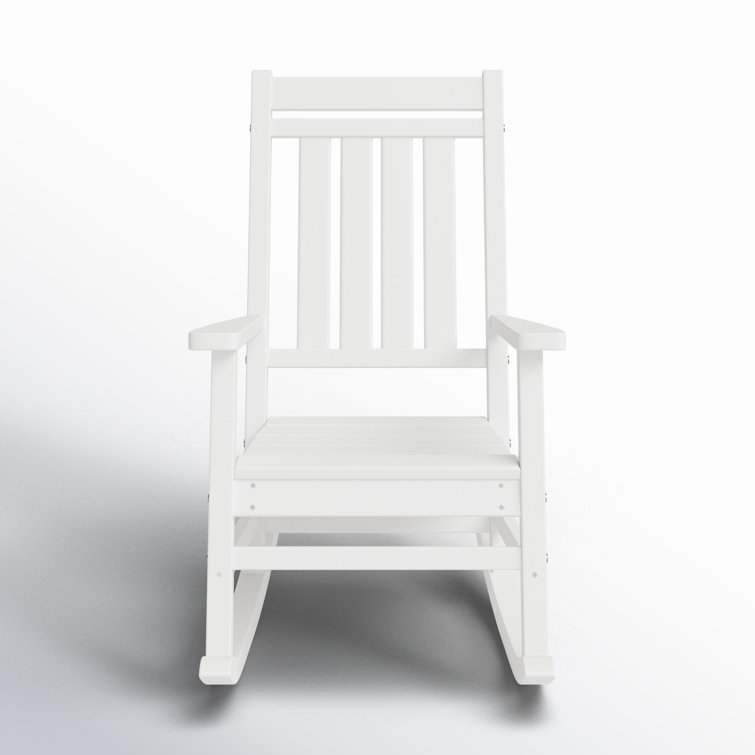 White Polywood Estate Rocking Chair with Arms