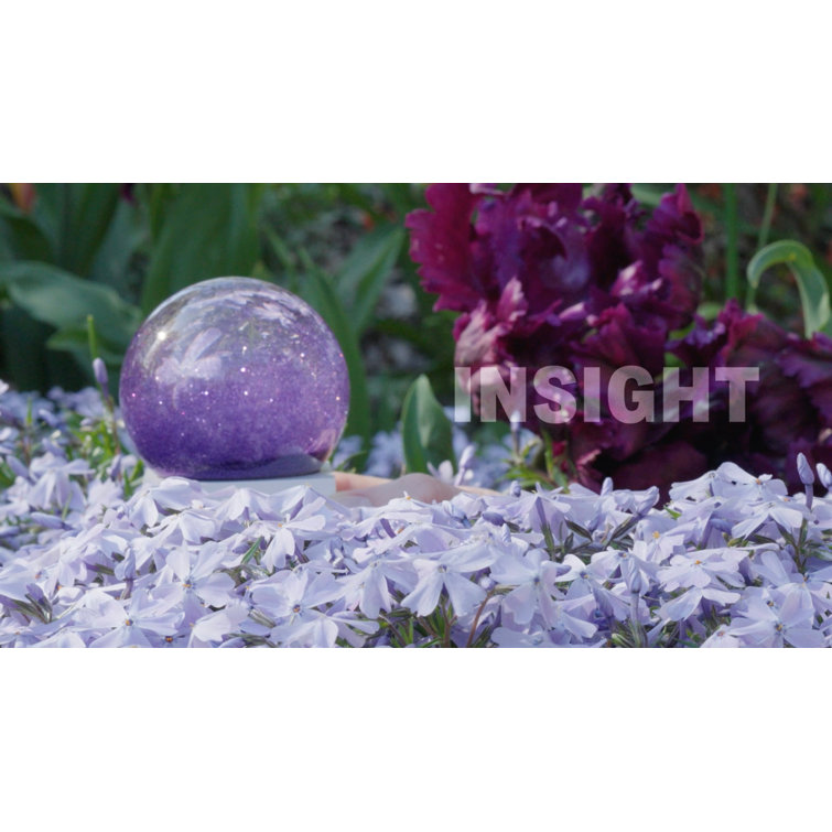 Serenity Sphere Purple Glass Globe with White Base