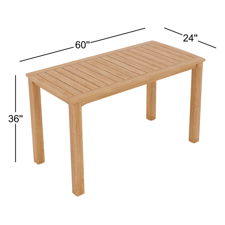 Mirador Rectangular Brown Teak Outdoor Dining Table