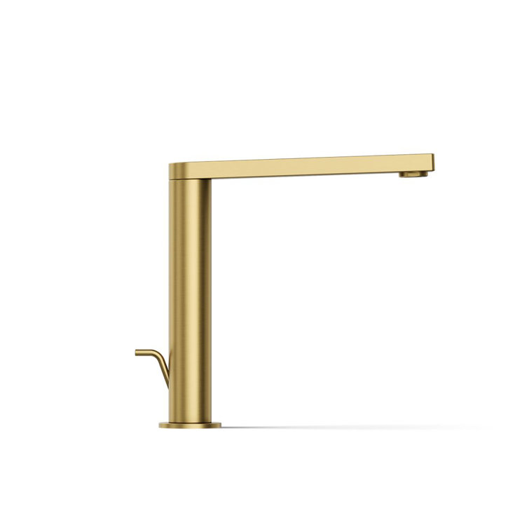 Vibrant Brushed Moderne Brass Single Handle Bathroom Faucet
