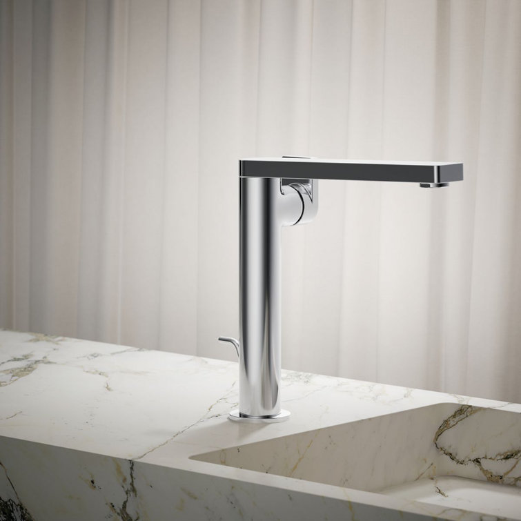 Sleek Polished Chrome Single-Handle Vessel Sink Faucet