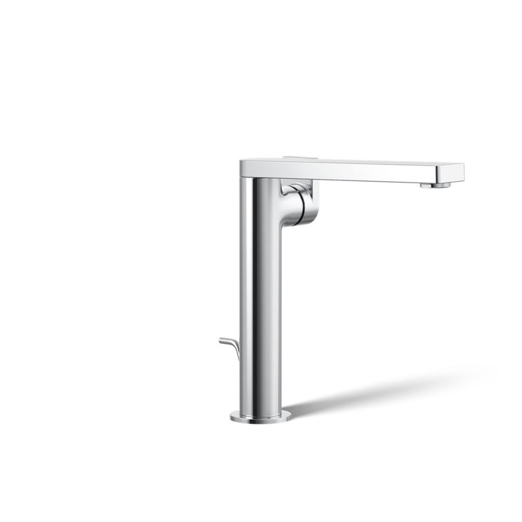 Sleek Polished Chrome Single-Handle Vessel Sink Faucet