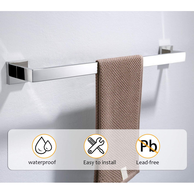 Chrome Stainless Steel Wall-Mounted Bathroom Towel Rack Set