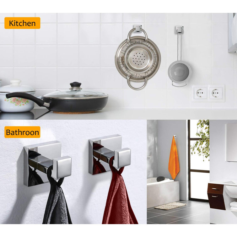Chrome Stainless Steel Wall-Mounted Bathroom Towel Rack Set