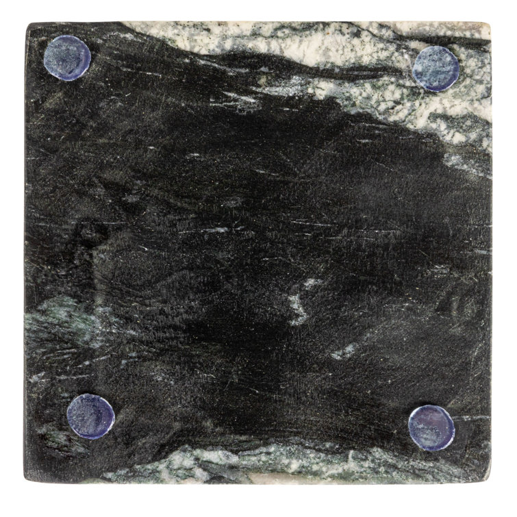 Monochrome Mélange Black and Grey Marble Coaster Set