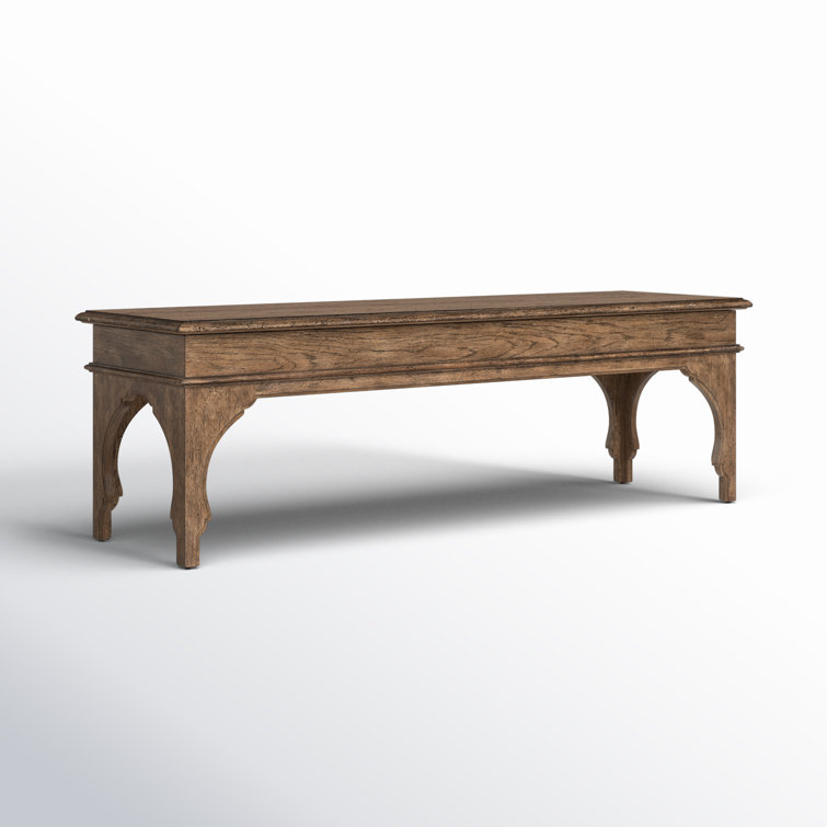 Rustic Brown Oak Veneer Bedroom Bench