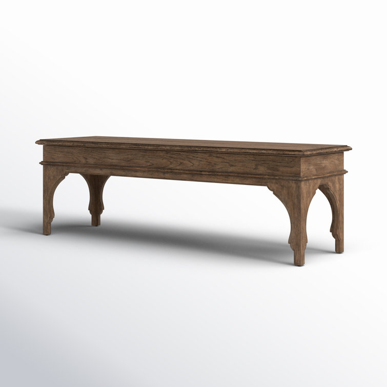 Rustic Brown Oak Veneer Bedroom Bench
