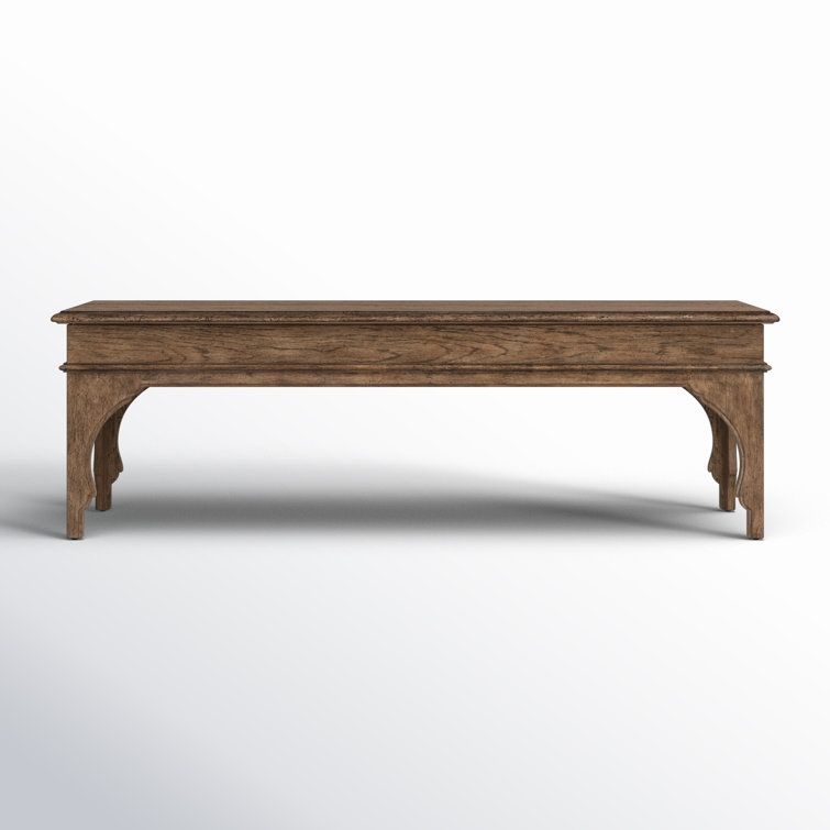 Rustic Brown Oak Veneer Bedroom Bench
