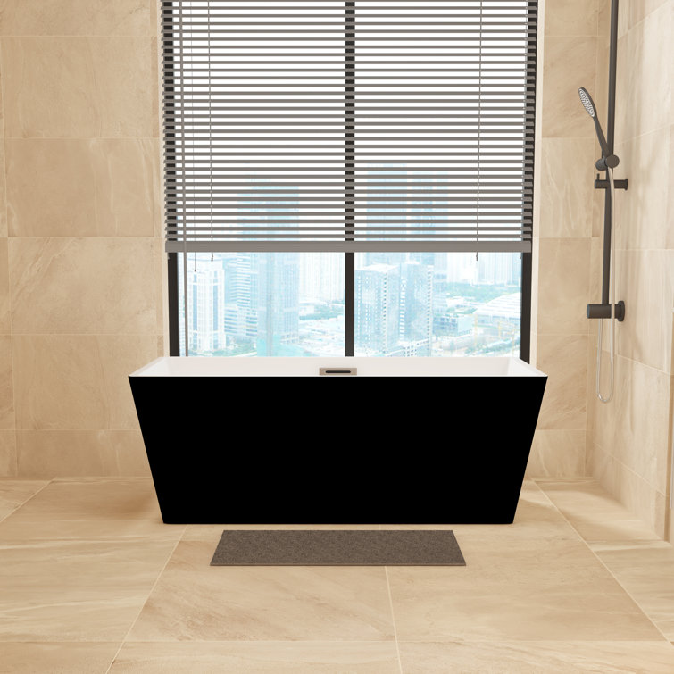 KDK Home 59" Black Acrylic Freestanding Bathtub