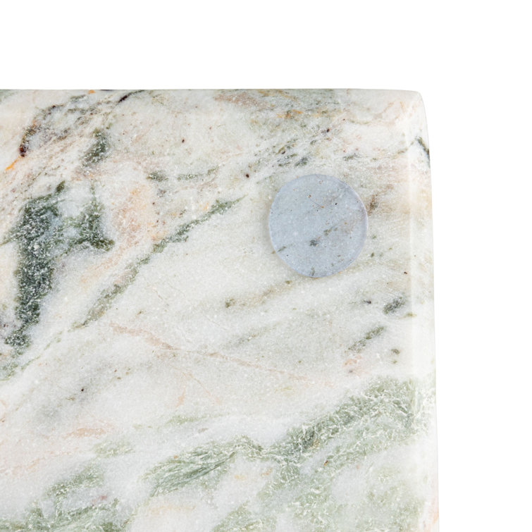 12" Green Marble and Mango Wood Cutting Board with Knife