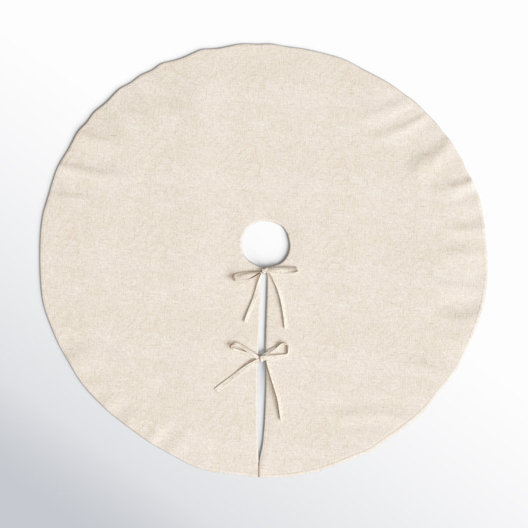 Natural Linen Blend Circular Tree Skirt, 56"