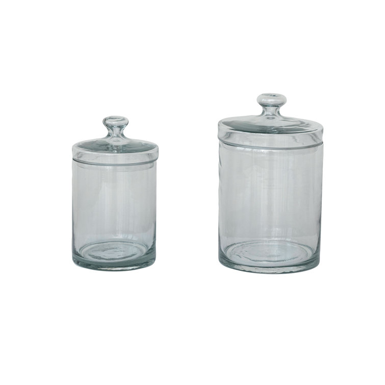Small Clear Glass Apothecary Jar with Lid