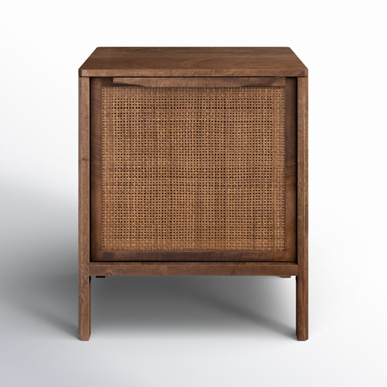 Coastal Breeze Brown Wash Mango and Cane Nightstand