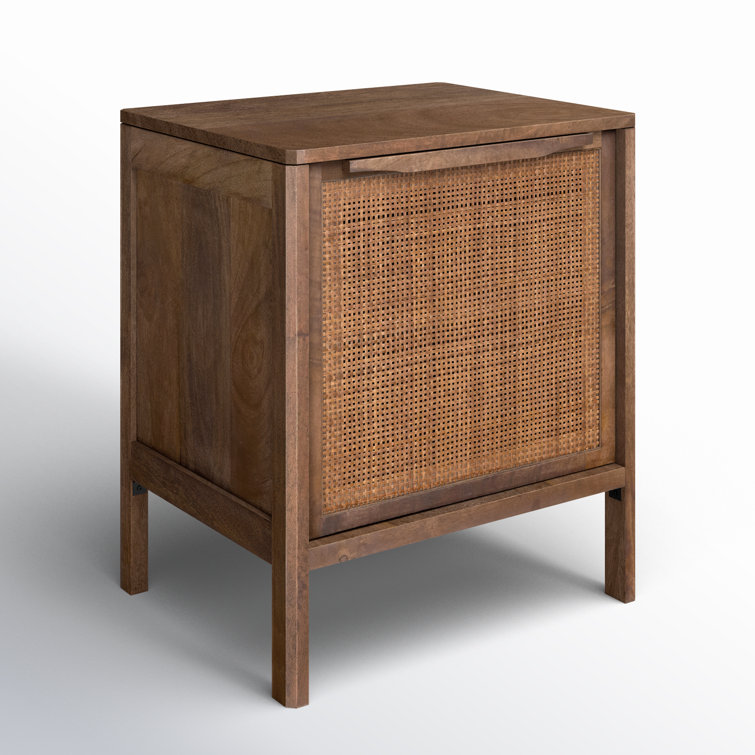 Coastal Breeze Brown Wash Mango and Cane Nightstand