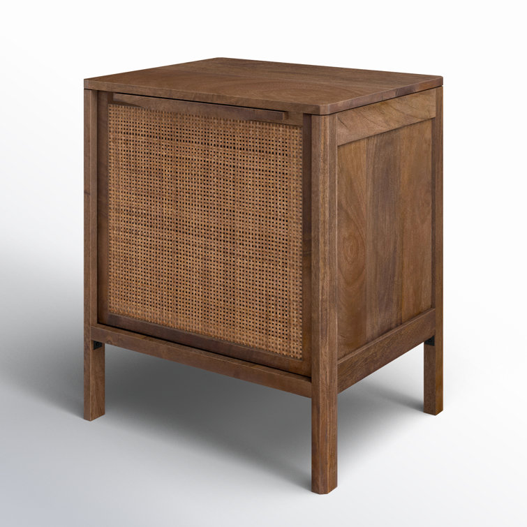 Coastal Breeze Brown Wash Mango and Cane Nightstand