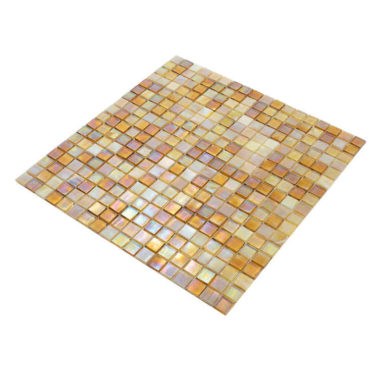 Golden Iridescent Glass Mosaic Wall and Floor Tile