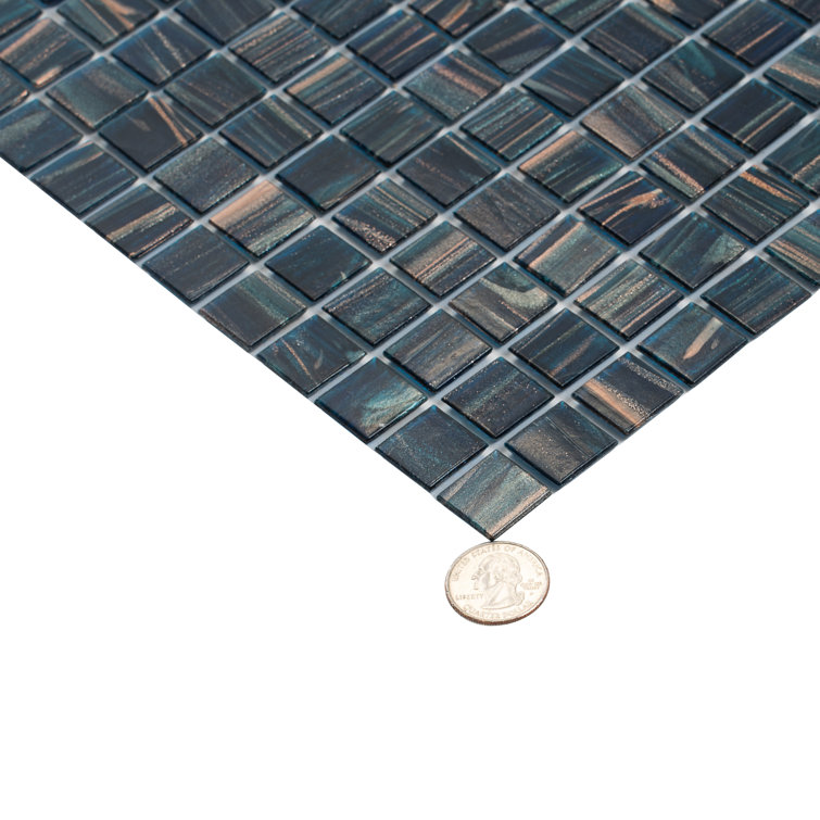 Berlin Blue 12" x 12" Glossy Glass Mosaic Tile