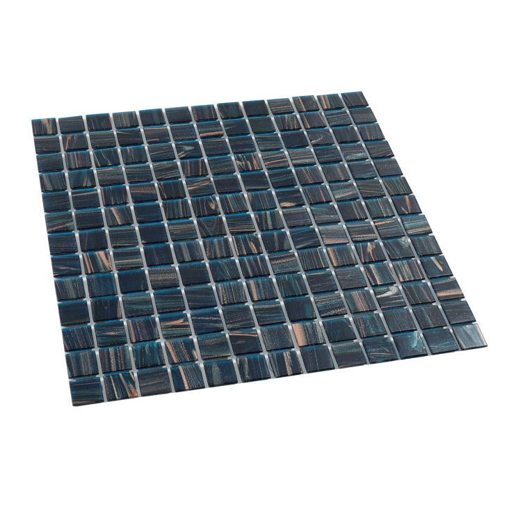 Berlin Blue 12" x 12" Glossy Glass Mosaic Tile