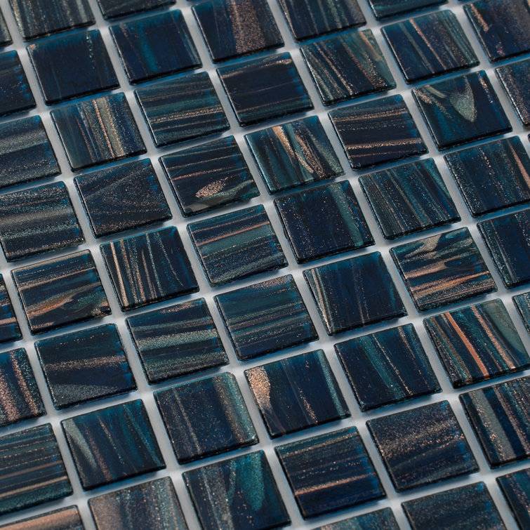 Berlin Blue 12" x 12" Glossy Glass Mosaic Tile