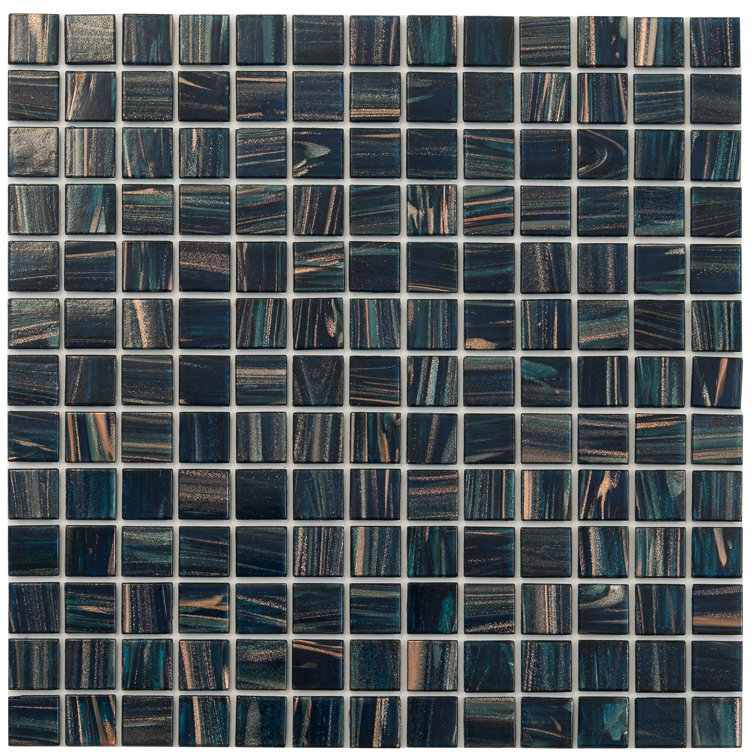Berlin Blue 12" x 12" Glossy Glass Mosaic Tile