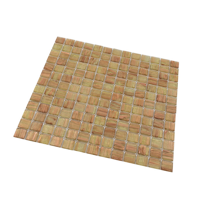 Tortilla Brown Iridescent Glass Mosaic Wall and Floor Tile