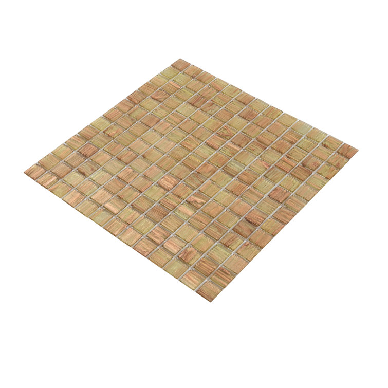 Tortilla Brown Iridescent Glass Mosaic Wall and Floor Tile