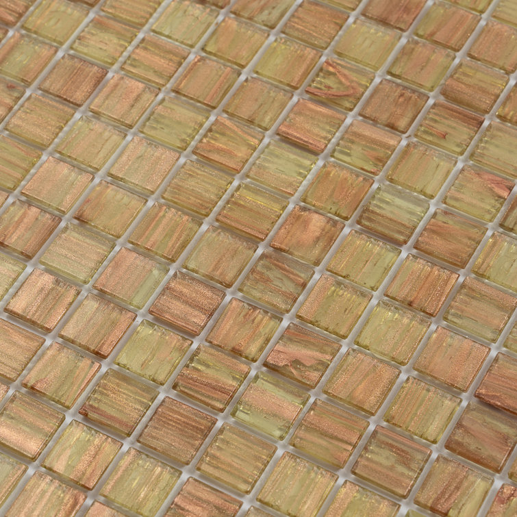 Tortilla Brown Iridescent Glass Mosaic Wall and Floor Tile