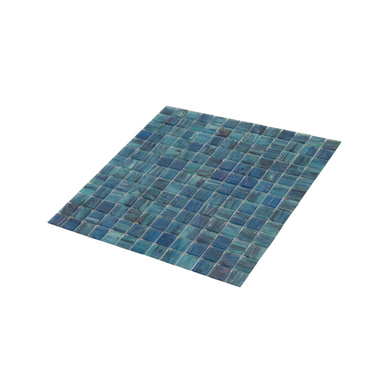 Celestial Sea Blue Glossy Glass Mosaic Wall and Floor Tile