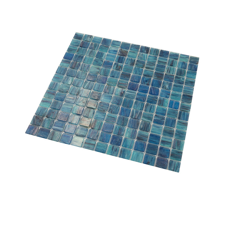 Celestial Sea Blue Glossy Glass Mosaic Wall and Floor Tile