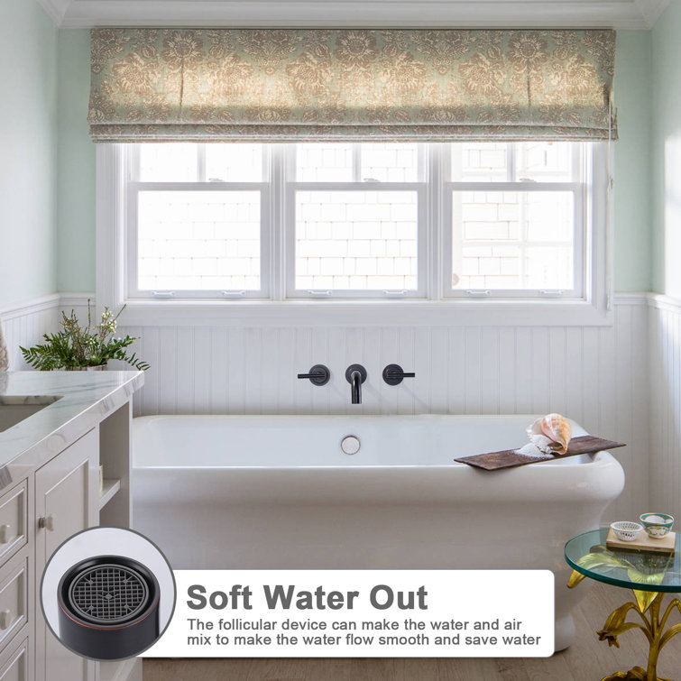 Oil Rubbed Bronze Wall Mounted Double Handle Tub Faucet