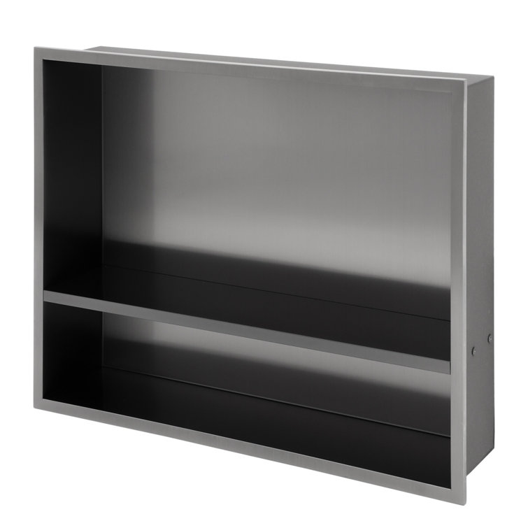 19" x 15" Gunmetal Black Stainless Steel Shower Niche