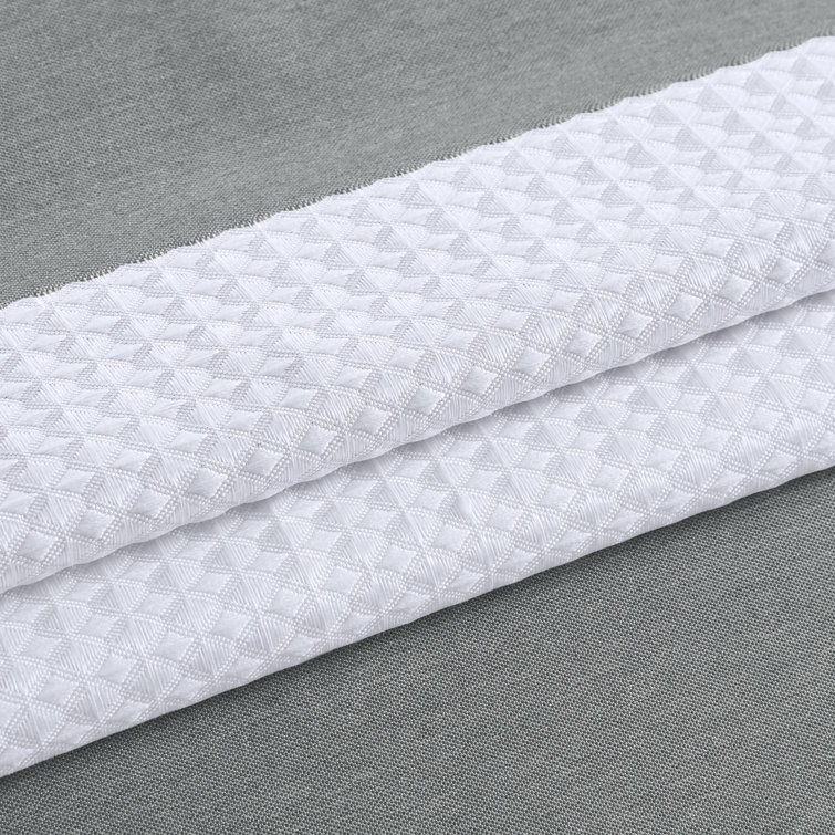 Charcoal and White Waffle Weave Fabric Shower Curtain, 72x72