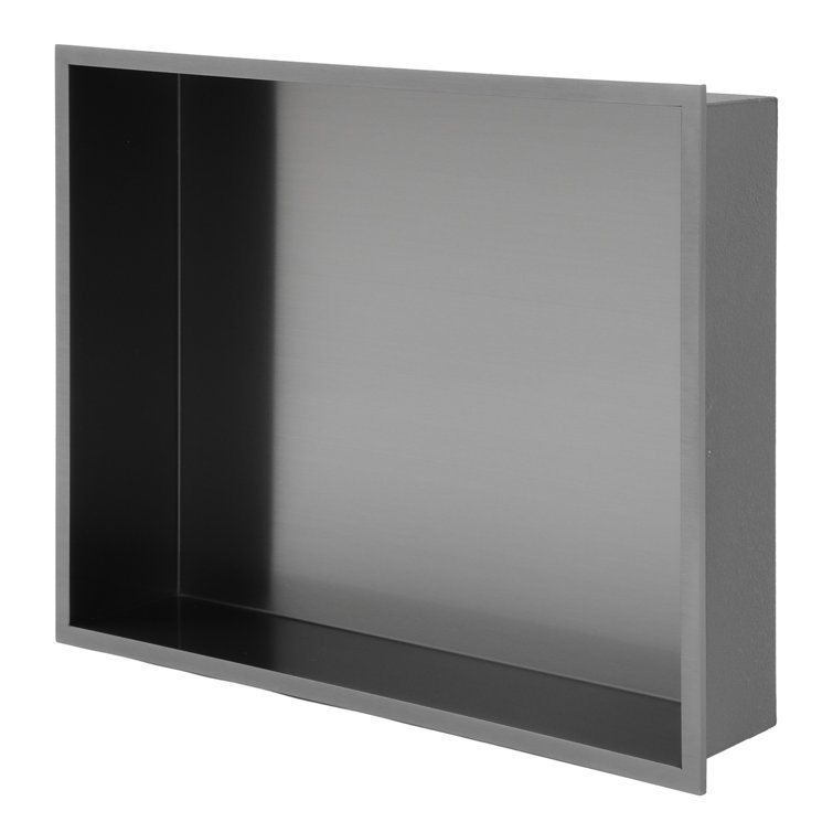 15" Gunmetal Black Stainless Steel Recessed Shower Niche