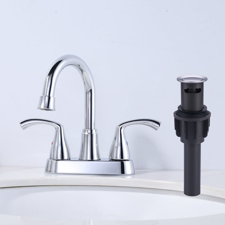 Polished Chrome Double Handle High Arc Bathroom Faucet