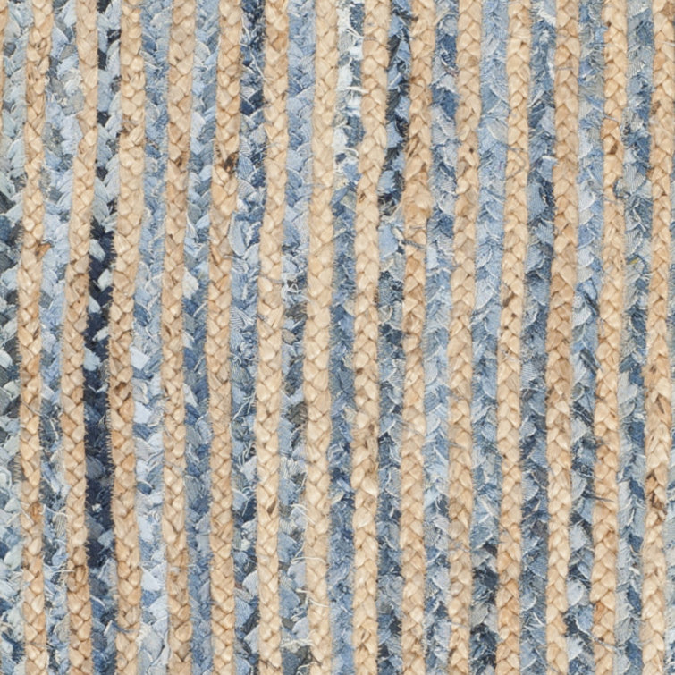 Cape Cod Blue and Natural Oval Jute Area Rug 3' x 5'
