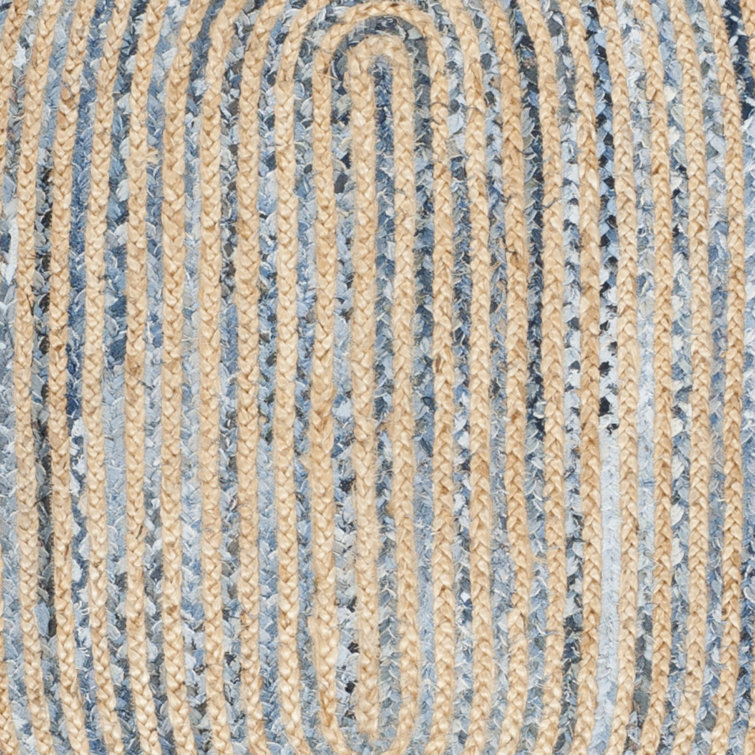 Cape Cod Blue and Natural Oval Jute Area Rug 3' x 5'
