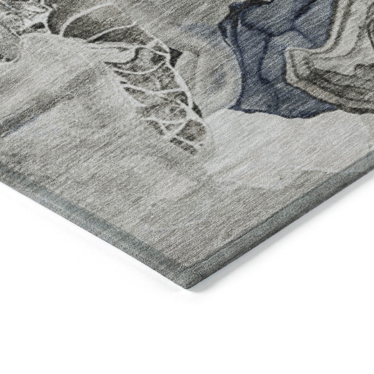 Red Abstract Synthetic Flat Woven Washable 5' x 7' Rug