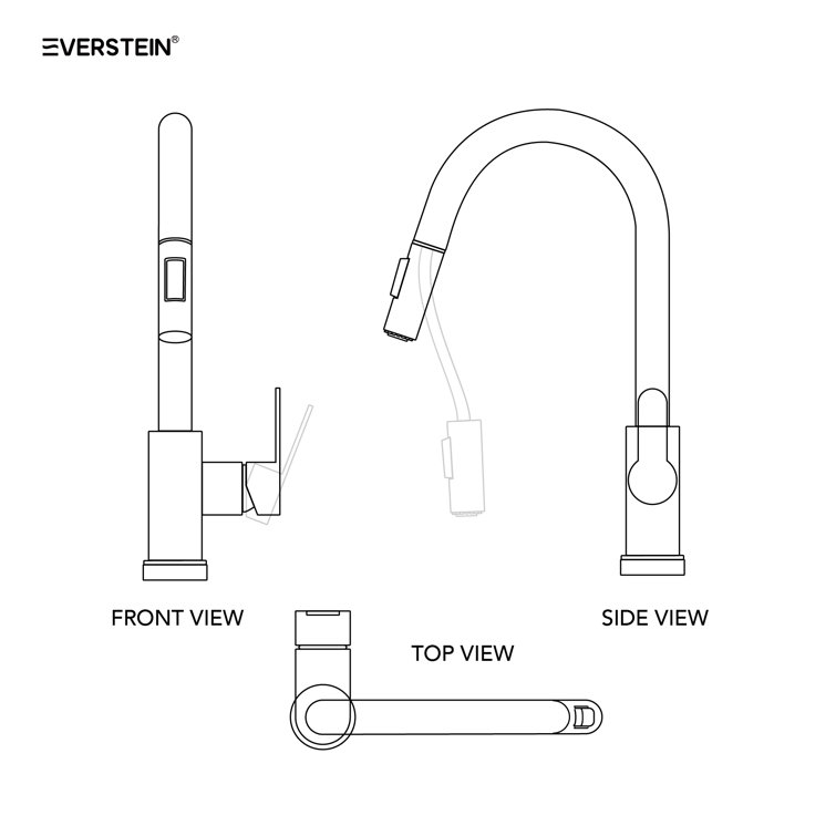 Brushed Nickel Single Handle Kitchen Faucet with Pull-Out Spray