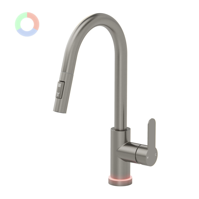 Brushed Nickel Single Handle Kitchen Faucet with Pull-Out Spray
