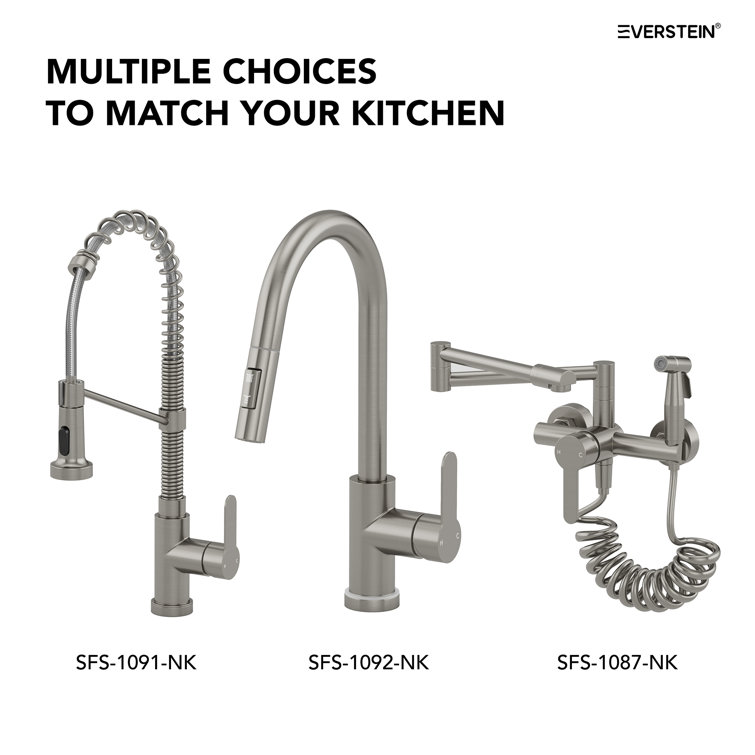 Brushed Nickel Single Handle Kitchen Faucet with Pull-Out Spray