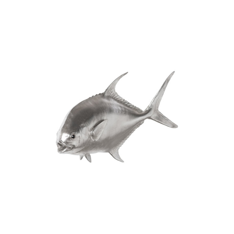Silver Resin Fish Wall Sculpture for Kids