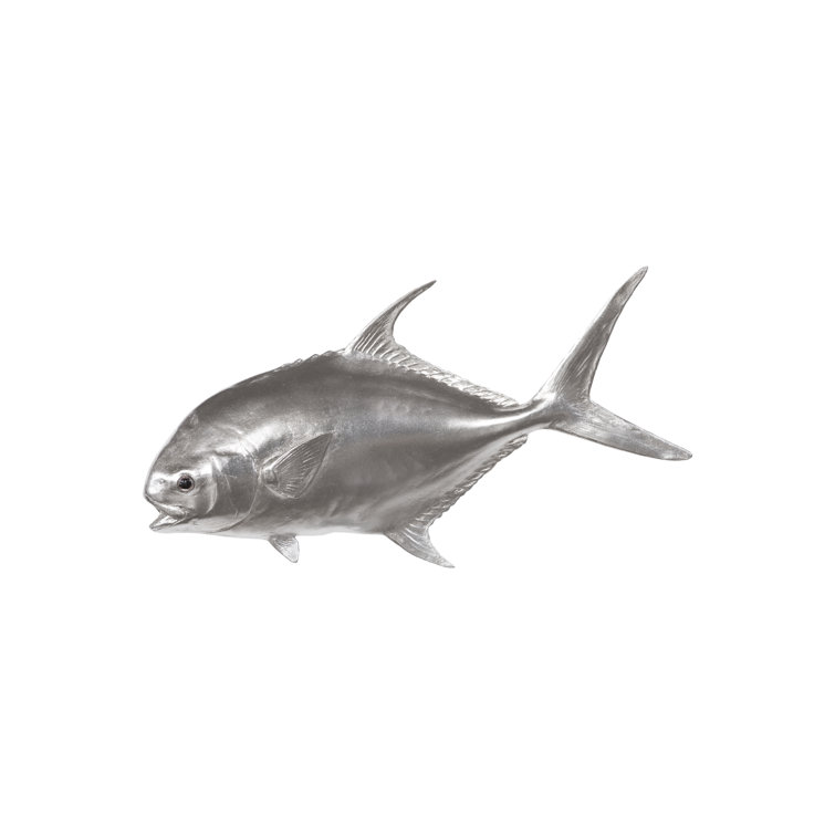 Silver Resin Fish Wall Sculpture for Kids