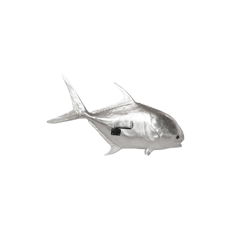 Silver Resin Fish Wall Sculpture for Kids